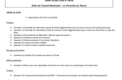 Événement : Conseil Municipal - 20 juin 2024