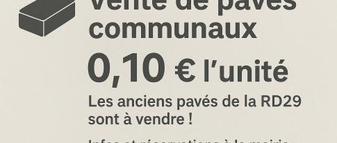 🧱 Vente de pavés communaux – RD29