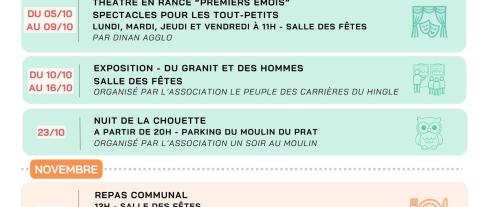 Agenda de la rentrée ! 