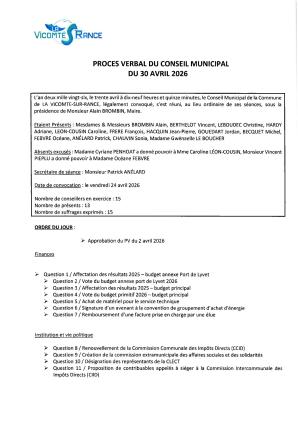 30 AVRIL 2026