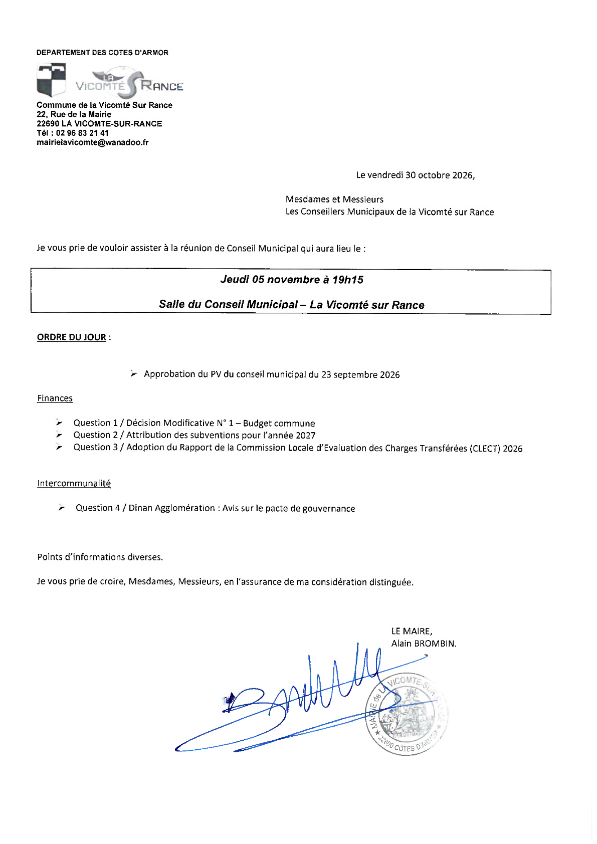 convocation CM &ndash; page 1/1